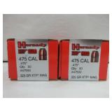 2) Hornady 475 Cal Bullets