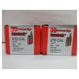 2) Hornady 270 Cal Bullets