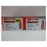 2) Hornady 338 Cal Bullets