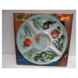 19" Hand Painted Relish Tray