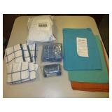 2) Blue Kitchen Towel Sets, 3 Microfiber Towels