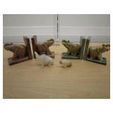 Marble / Stone Elephant Bookends And Figurines