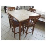 Square Dining Room Table with 4) Bar Height Chairs