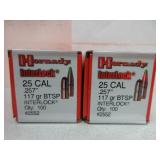 2) Hornady 25 Cal Bullets
