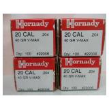 4) Hornady 20 Cal Bullets