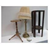 2) Small Tables, Table Lamp