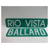 Rio Vista And Ballard Road Signs