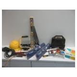 Hard Hat, Shop Light, Hand Saw, Level, Tools