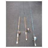 2) Ozark Trail Fishing Poles, Sling Shot Pole