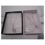 2) Sterling Silver Gem Necklaces