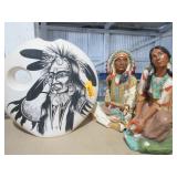 Native American Figurines, Painted Vase