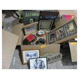 Man Cave Sign, Framed Cowboy Artwork, Animal-