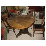Wooden Dining Room Table with 4) Chairs