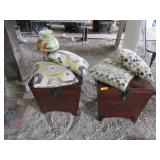 Wooden Side Tables with Storage, Matching Cushions