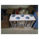 Harvest Collection Blue And White Kitchen Set,