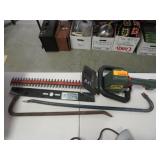 Black & Decker Electric Hedge Trimmer, 2) Crow