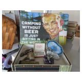 Polished Rocks, Geodoes, Knife, Beer Sign