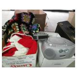 2) Afgans, Portable CD Player, Alarm Clock