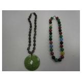 Smokey Quarts and Leaf Shell Necklaces