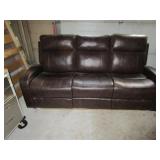 Brown Leather Reclining End Couch