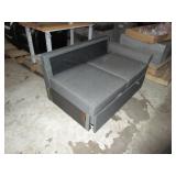 Section of Gray Couch Bottom Pulls Out for Bed