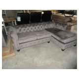 Light Plum Couch with Lounge Side