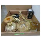 Candle Stick Holders, Golden Colored Items