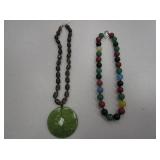 Smokey Quarts and Leaf Shell Necklaces