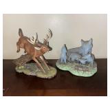 Deer and Wolf Figurines