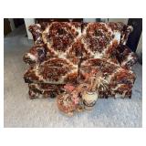 Loveseat and 2) Floral Arrangements