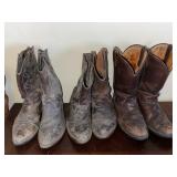 3) Pair of Brown Cowboy Boots