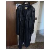 Phase 2 XXXL Big Long Black Leather Coat