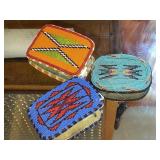 3) Hand Beaded Belt Buckles