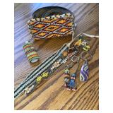 Beaded Belt Buckle/Belt, Beaded Lighter Case, Key