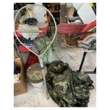 Fishing Net, Camo Cover and Camo Fishing Bucket