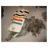 Yakima Striped Wool Blanket and Fur