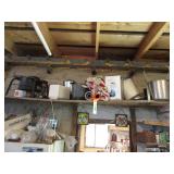 Contents of Shelf, Camp Stove, Blender, Pots