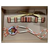 Native American Beaded Bolo and Necklace