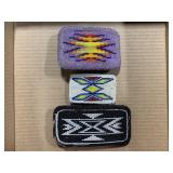 3) Native American Beaded Belt Buckles