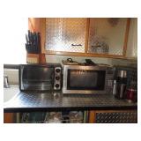 Microwave, Toaster Oven, Knife Set,