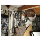 Contents of Wall: Cords, Ladder, Tools and More