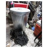 Metal Garbage Can with Contents, Chain