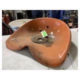 Orange Metal Tractor Seat