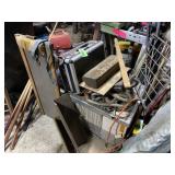 Corner: Creeper, Gas Can, Wire Rack, Golf Clubs