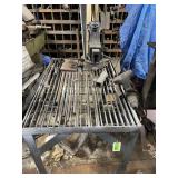 Slated Metal Table with Large Vise