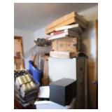 Contents Against Wall, Shopping Cart, Boxes Contents Against Wall, Shopping Cart, Boxes