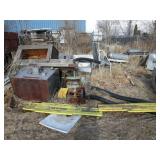 Contents Near Fence, Old Motor, Plastic Back Board Contents Near Fence, Old Motor, Plastic Back Board