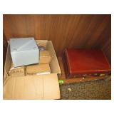 Hardsided Vintage Suitcase With Afgan, Dog Hardsided Vintage Suitcase With Afgan, Dog