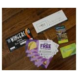 Cookie Place Gift Card, Wingers $10, 8 Free Tacos,