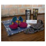 To Go Coffee Mug, Lotion, Handmade Socks And